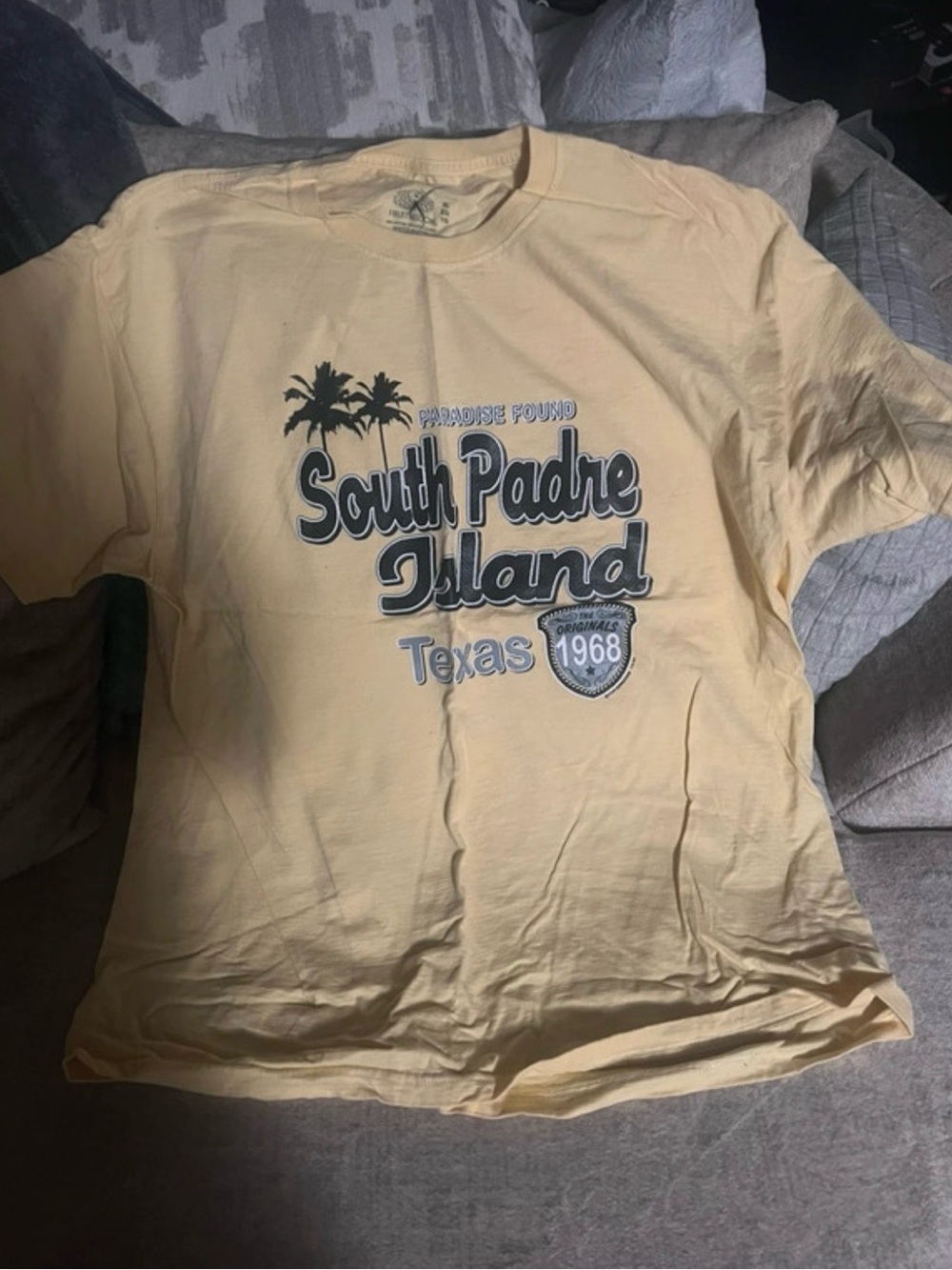 South Padre Island Texas Graphic Tee - Light Yellow